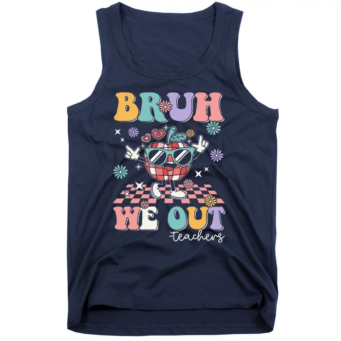 Retro End Of School Year Teacher Summer Bruh We Out Teachers Tank Top