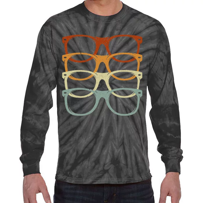 Retro Eyeglass Optician Eye Doctor Ophthalmology Optometrist Tie-Dye Long Sleeve Shirt