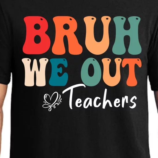 Retro End Of School Year Teacher Summer Bruh We Out Gift Pajama Set