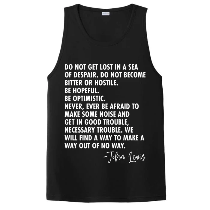 Rep John Lewis Quote RIP Tribute Performance Tank