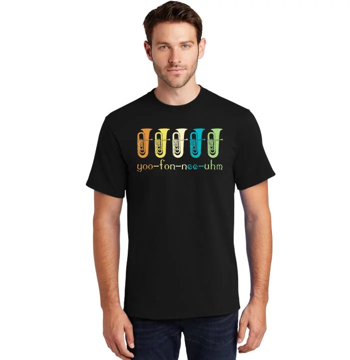 Retro Euphonium Player Euphoniumist Brass Horn Marching Band Tall T-Shirt