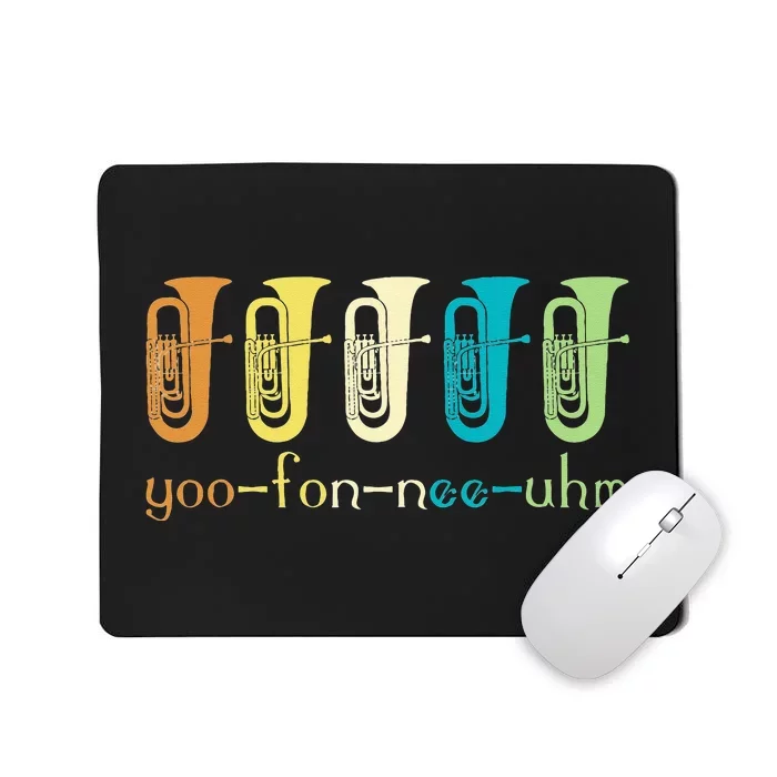 Retro Euphonium Player Euphoniumist Brass Horn Marching Band Mousepad