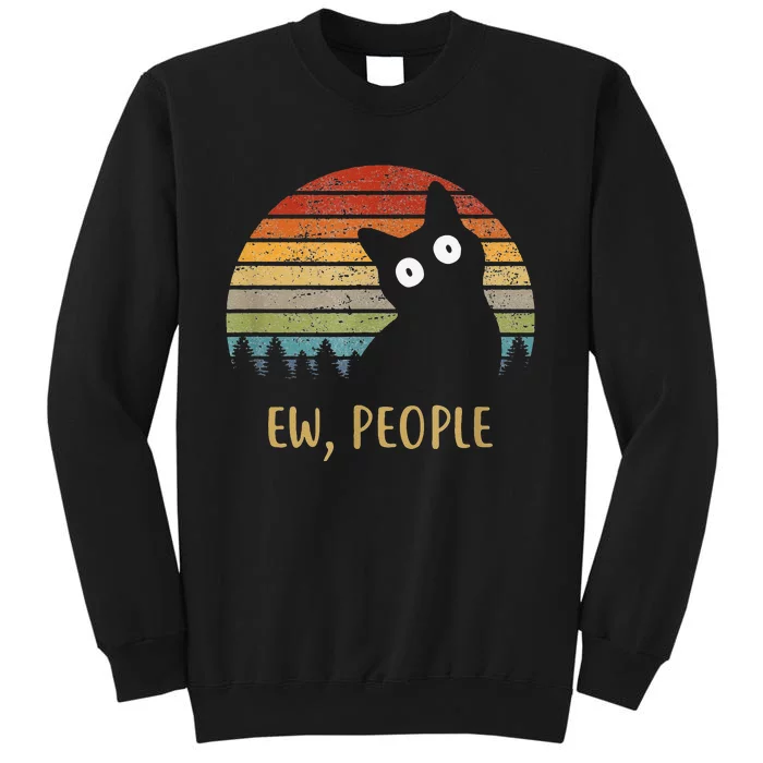 Retro Ew, People Cat Vintage Funny Cat Lover Tall Sweatshirt