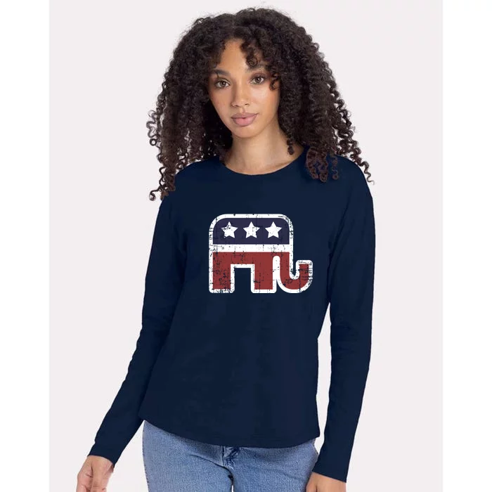 Republican Elephant Political Party Womens Cotton Relaxed Long Sleeve T-Shirt