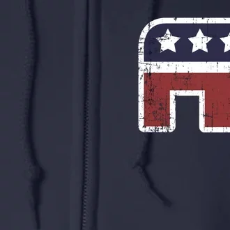 Republican Elephant Political Party Full Zip Hoodie