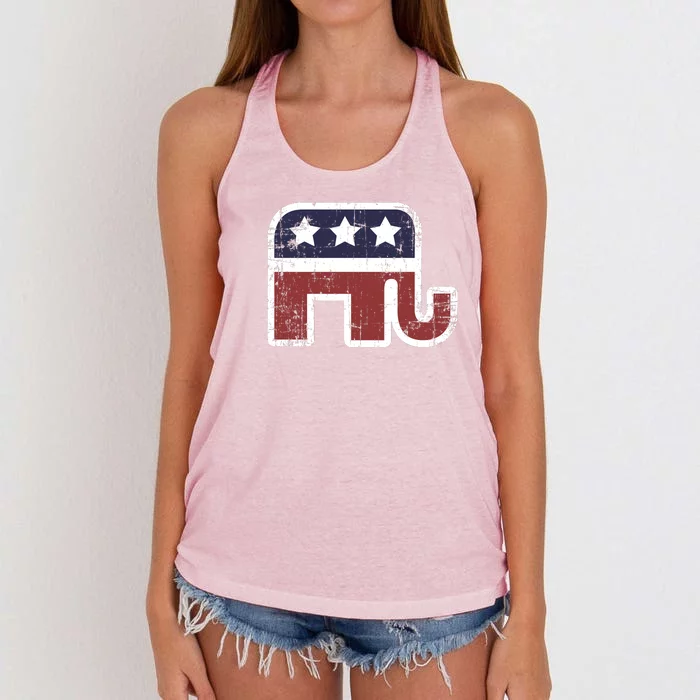 Republican Elephant Political Party Women's Knotted Racerback Tank