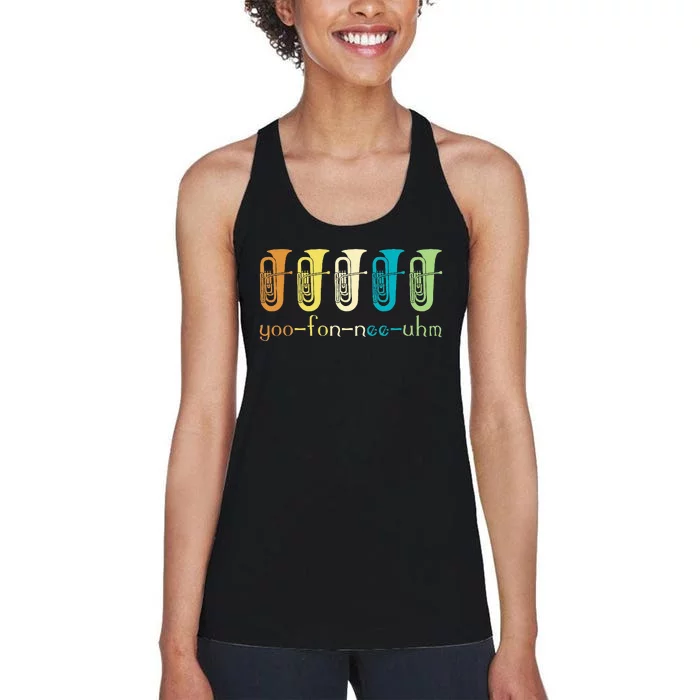 Retro Euphonium Player Euphoniumist Brass Horn Marching Band Women's Racerback Tank