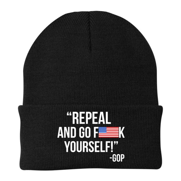 Repeal and Go F Yourself - GOP USA FLAG Knit Cap Winter Beanie