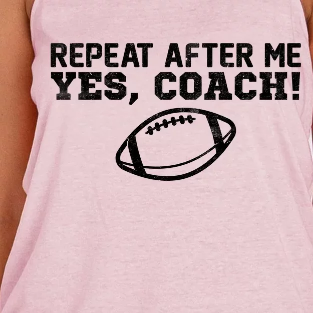 Repeat After Me Yes, Coach! Sports Women's Knotted Racerback Tank