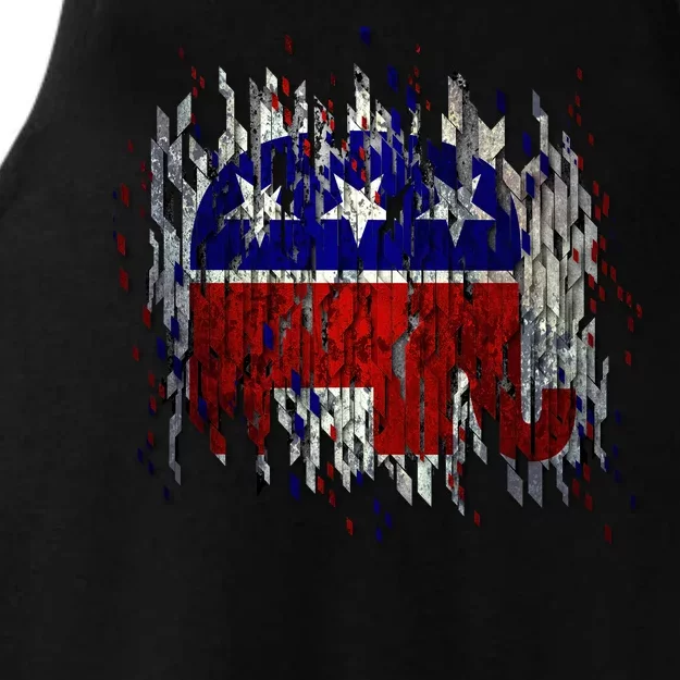 Republican Digital Flag Ladies Tri-Blend Wicking Tank