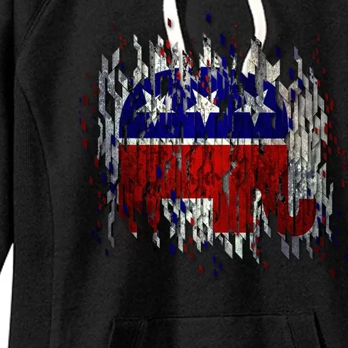 Republican Digital Flag Women's Fleece Hoodie