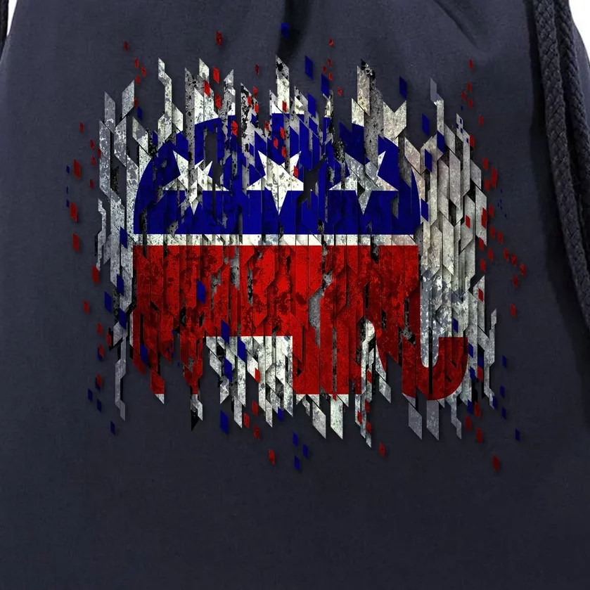 Republican Digital Flag Drawstring Bag