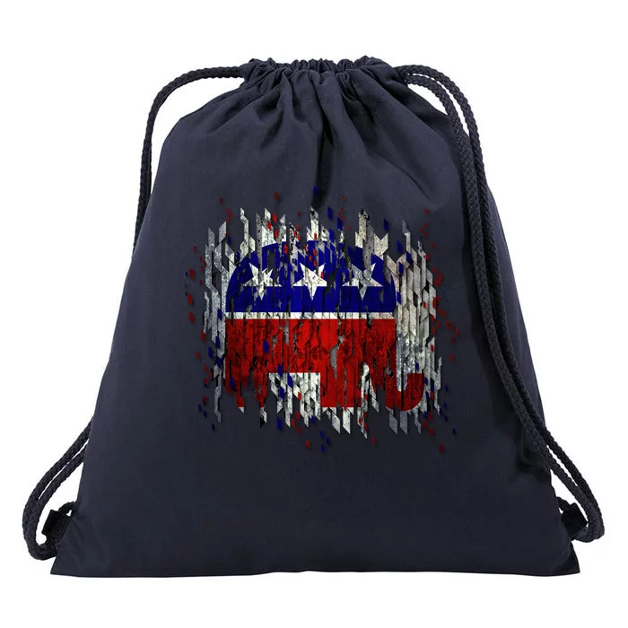 Republican Digital Flag Drawstring Bag