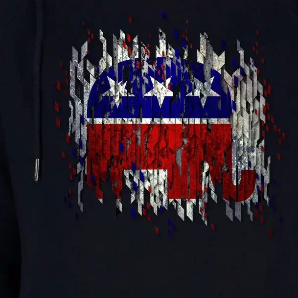 Republican Digital Flag Womens Funnel Neck Pullover Hood