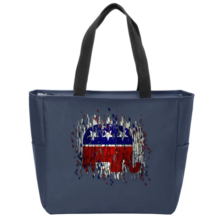 Republican Digital Flag Zip Tote Bag