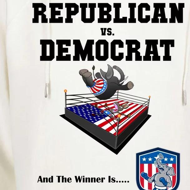 Republican Vs. Democrat Womens Funnel Neck Pullover Hood