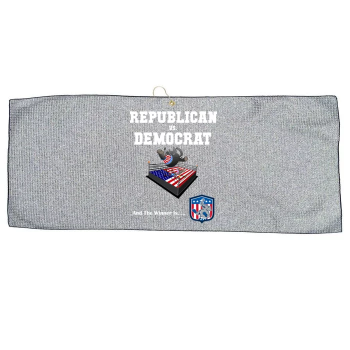 Republican Vs. Democrat Large Microfiber Waffle Golf Towel