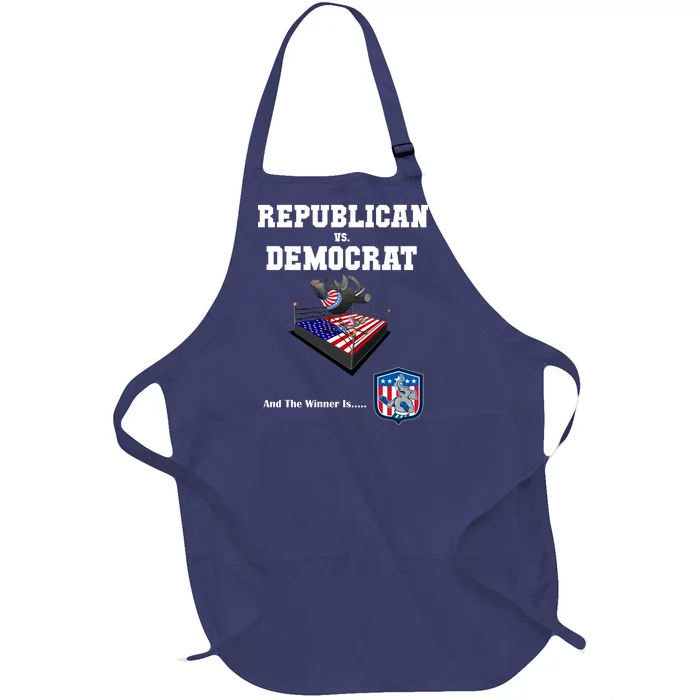 Republican Vs. Democrat Full-Length Apron With Pocket