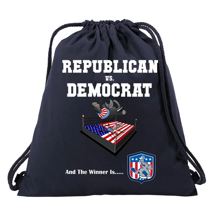 Republican Vs. Democrat Drawstring Bag