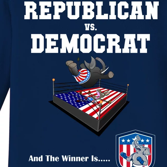 Republican Vs. Democrat Baby Long Sleeve Bodysuit