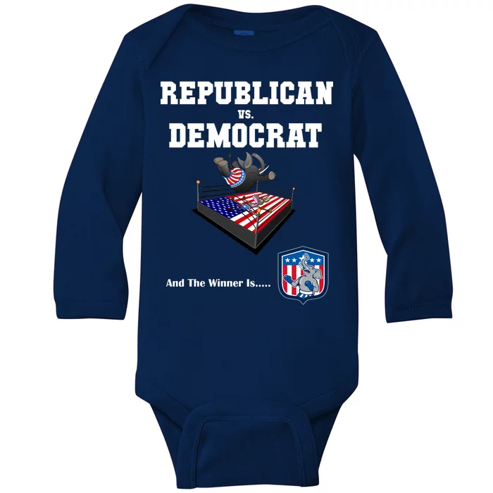 Republican Vs. Democrat Baby Long Sleeve Bodysuit