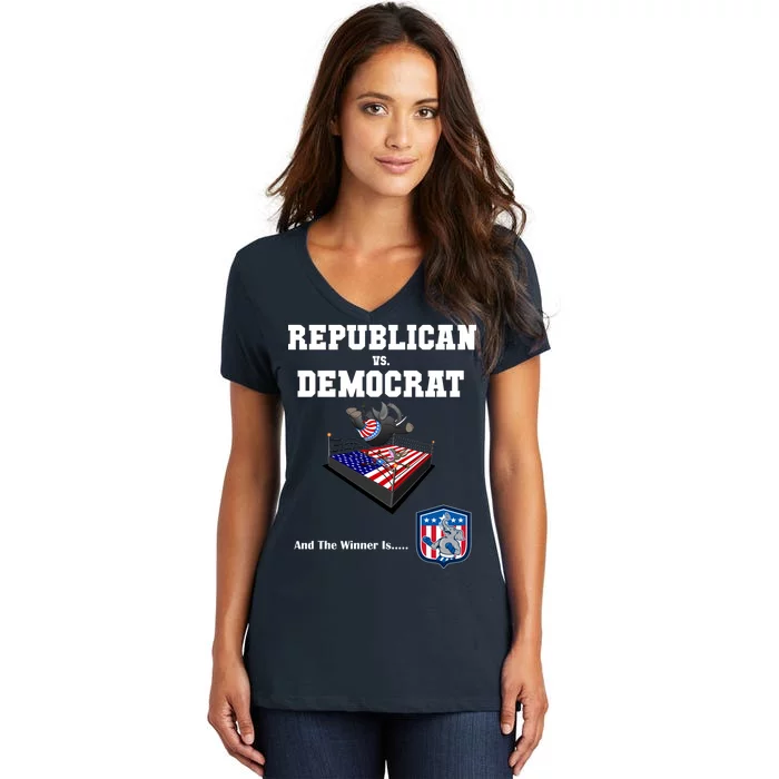 Republican Vs. Democrat Women's V-Neck T-Shirt