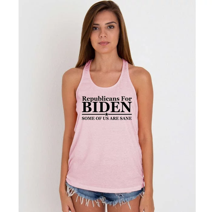 Republicans For Biden Some Of Us Are Sane Women's Knotted Racerback Tank