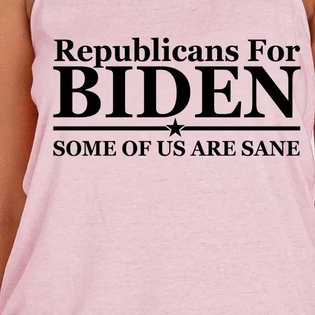 Republicans For Biden Some Of Us Are Sane Women's Knotted Racerback Tank