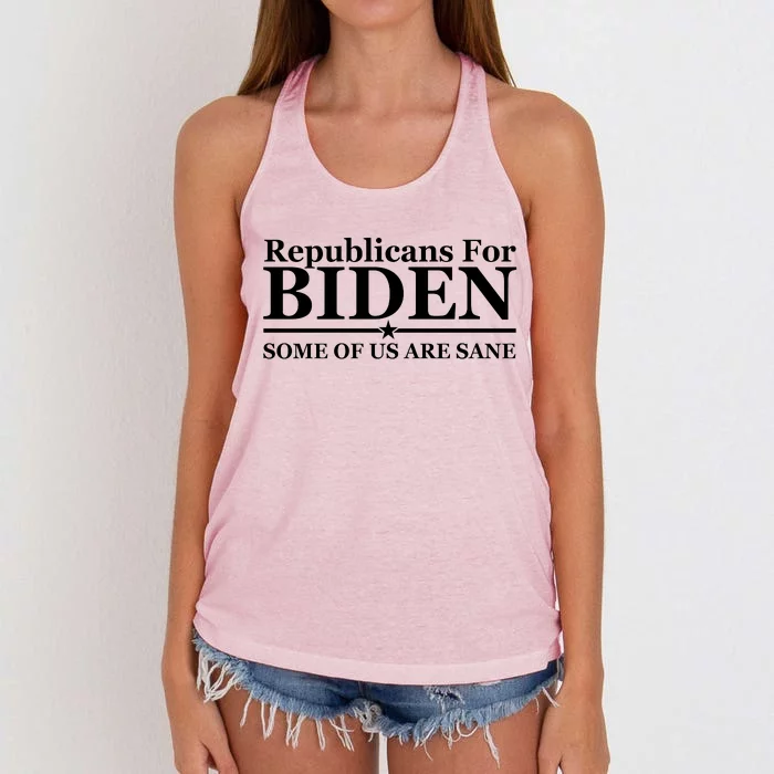 Republicans For Biden Some Of Us Are Sane Women's Knotted Racerback Tank