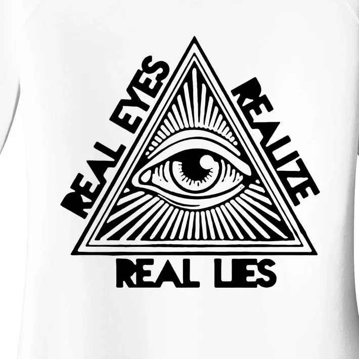 Real Eyes Realize Real Lies Truth Women's Perfect Tri Tunic Long Sleeve Shirt