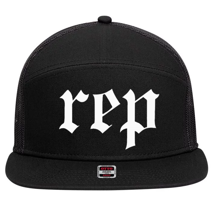 rep expression 7 Panel Mesh Trucker Snapback Hat