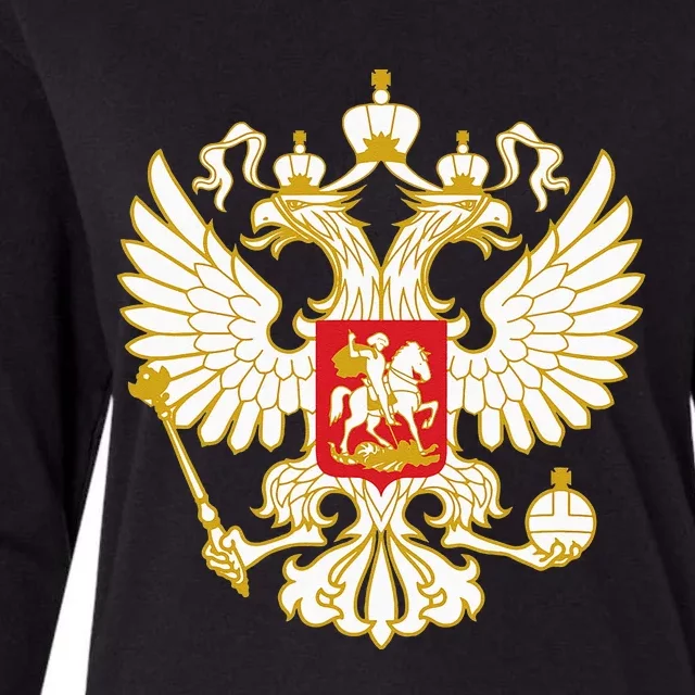 Russian Eagle Russia Womens Cotton Relaxed Long Sleeve T-Shirt