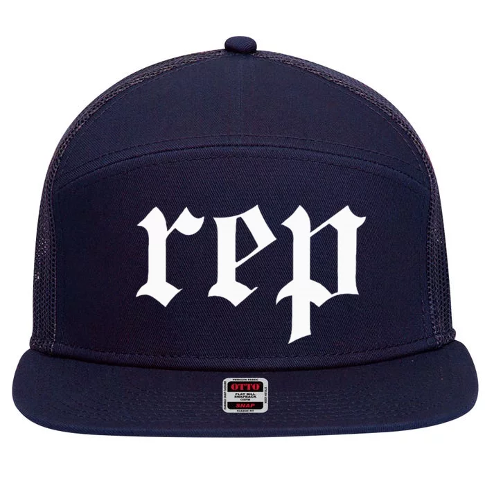 Rep Expression 7 Panel Mesh Trucker Snapback Hat