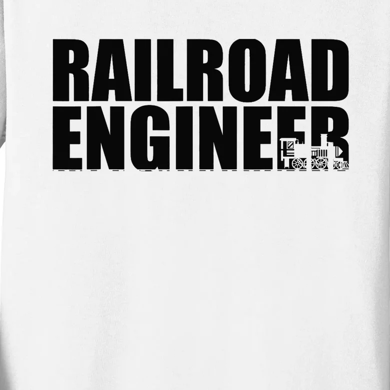 Railroad Engineer Kids Long Sleeve Shirt