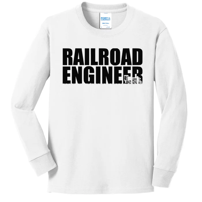 Railroad Engineer Kids Long Sleeve Shirt