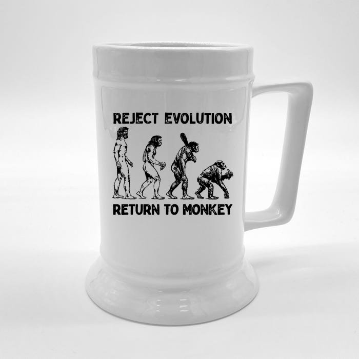 Reject Evolution Return To Monkey Front & Back Beer Stein