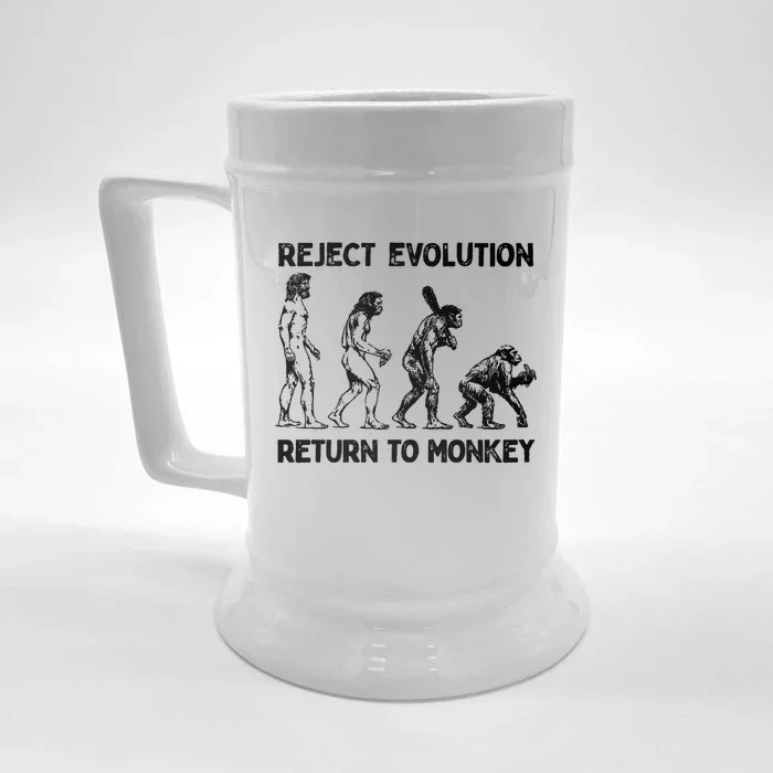 Reject Evolution Return To Monkey Front & Back Beer Stein