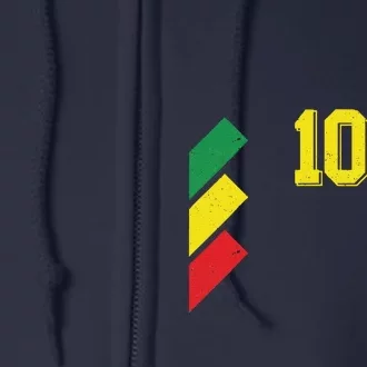 Retro Ethiopia Soccer Or Football For Ethiopian Fans Full Zip Hoodie