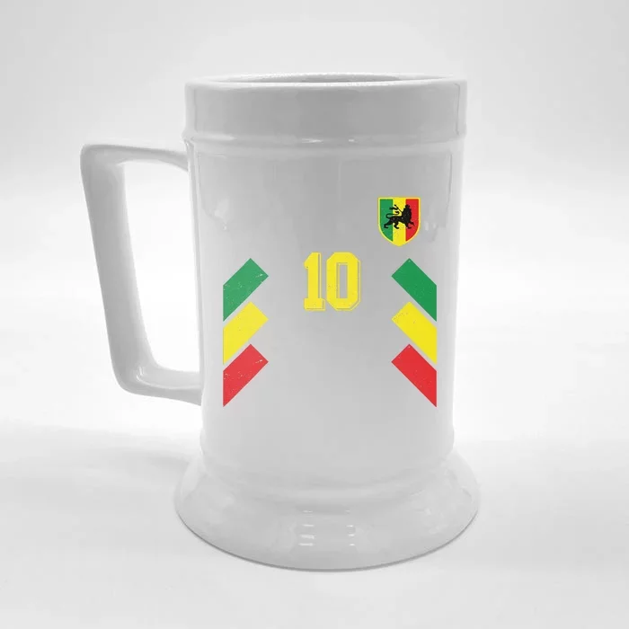 Retro Ethiopia Soccer Or Football For Ethiopian Fans Front & Back Beer Stein