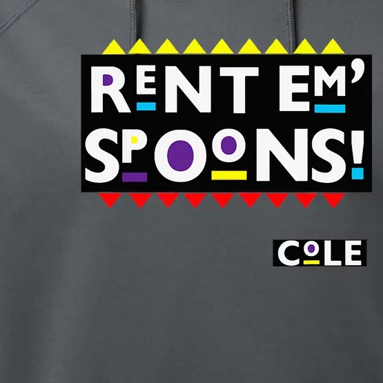 Rent Em Spoons 90S Black Sitcom Lover Urban Clothing Performance Fleece Hoodie