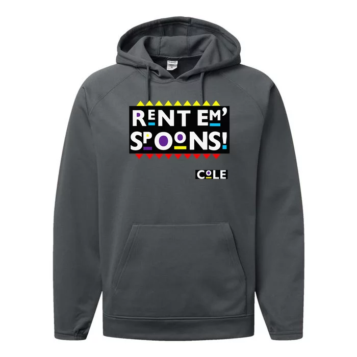 Rent Em Spoons 90S Black Sitcom Lover Urban Clothing Performance Fleece Hoodie