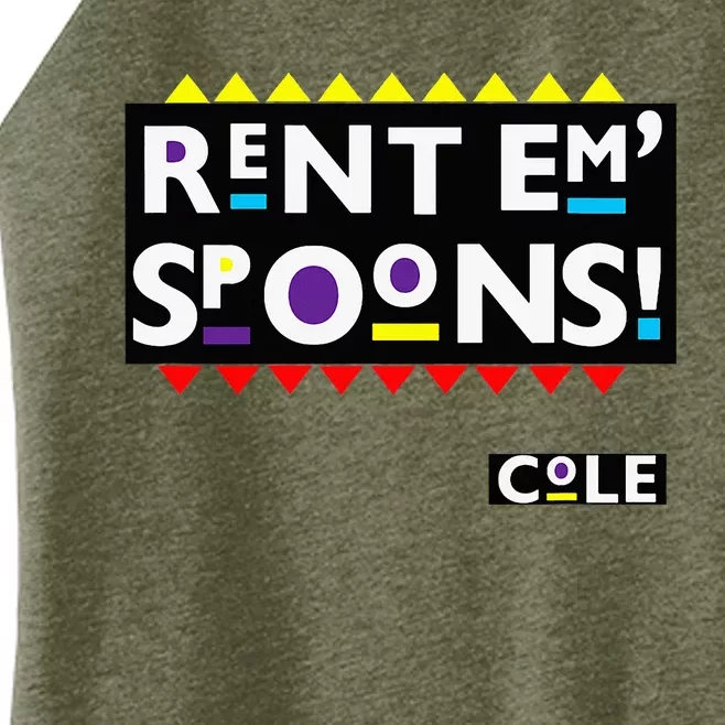 Rent Em Spoons 90S Black Sitcom Lover Urban Clothing Women’s Perfect Tri Rocker Tank