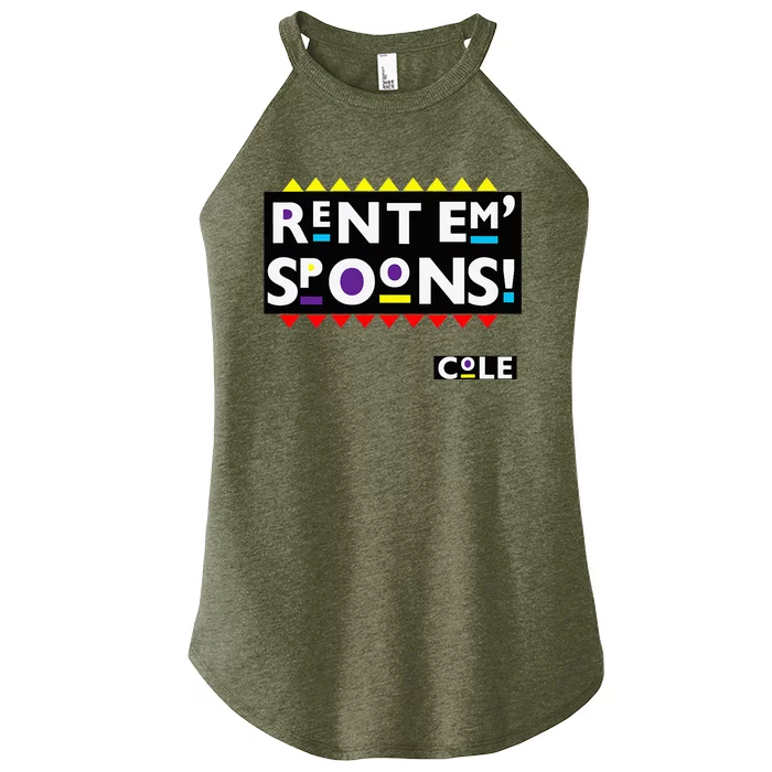 Rent Em Spoons 90S Black Sitcom Lover Urban Clothing Women’s Perfect Tri Rocker Tank