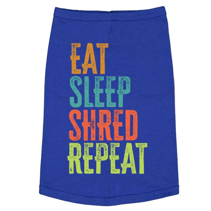 Retro Eat Sleep Shred Repeat Snowboarding Surfing Gym Music Gift Doggie Tank