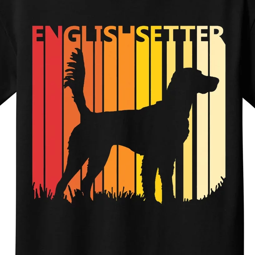 Retro English Setter Dog Merry Christmas Gift Kids T-Shirt