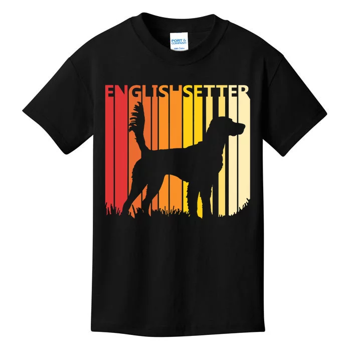 Retro English Setter Dog Merry Christmas Gift Kids T-Shirt