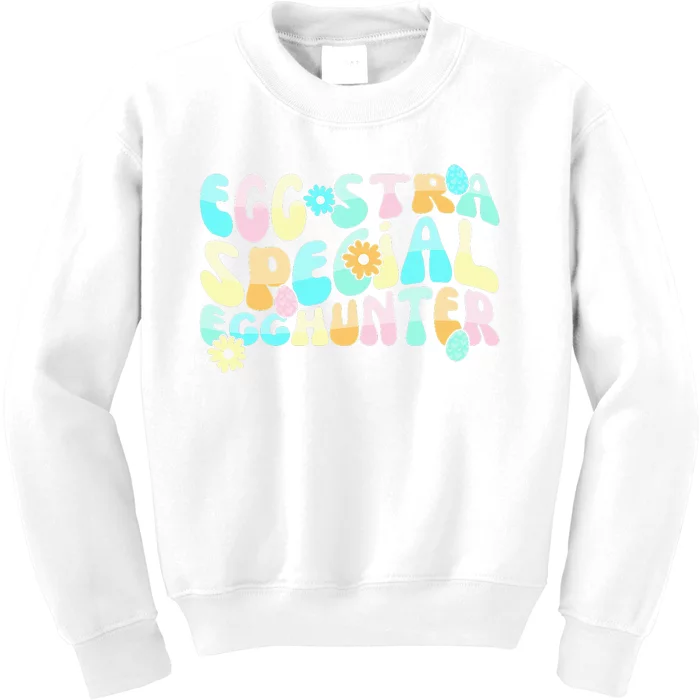 Retro Egg-stra Special Egghunter Easter Classic Clothing Kids Sweatshirt