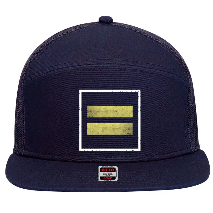 Retro Equal Sign Equality Ll Hu Rights Gift 7 Panel Mesh Trucker Snapback Hat