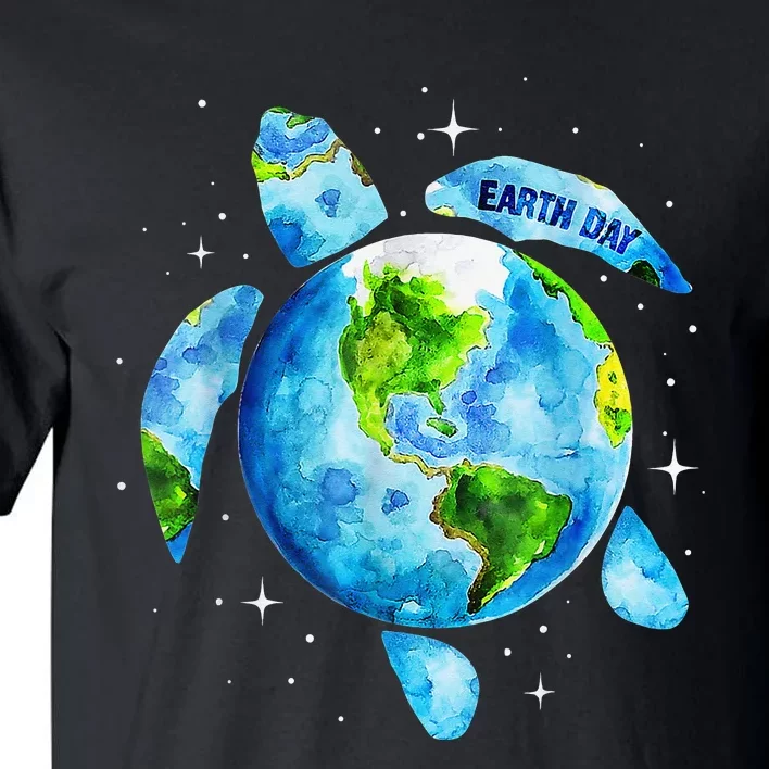 Restore Earth Sea Turtle Art Save The Planet Tall T-Shirt