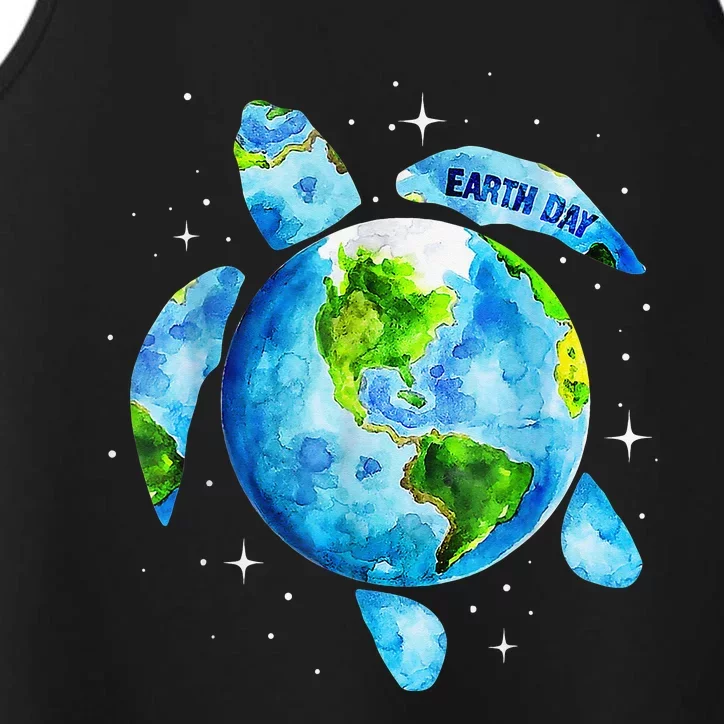 Restore Earth Sea Turtle Art Save The Planet Performance Tank